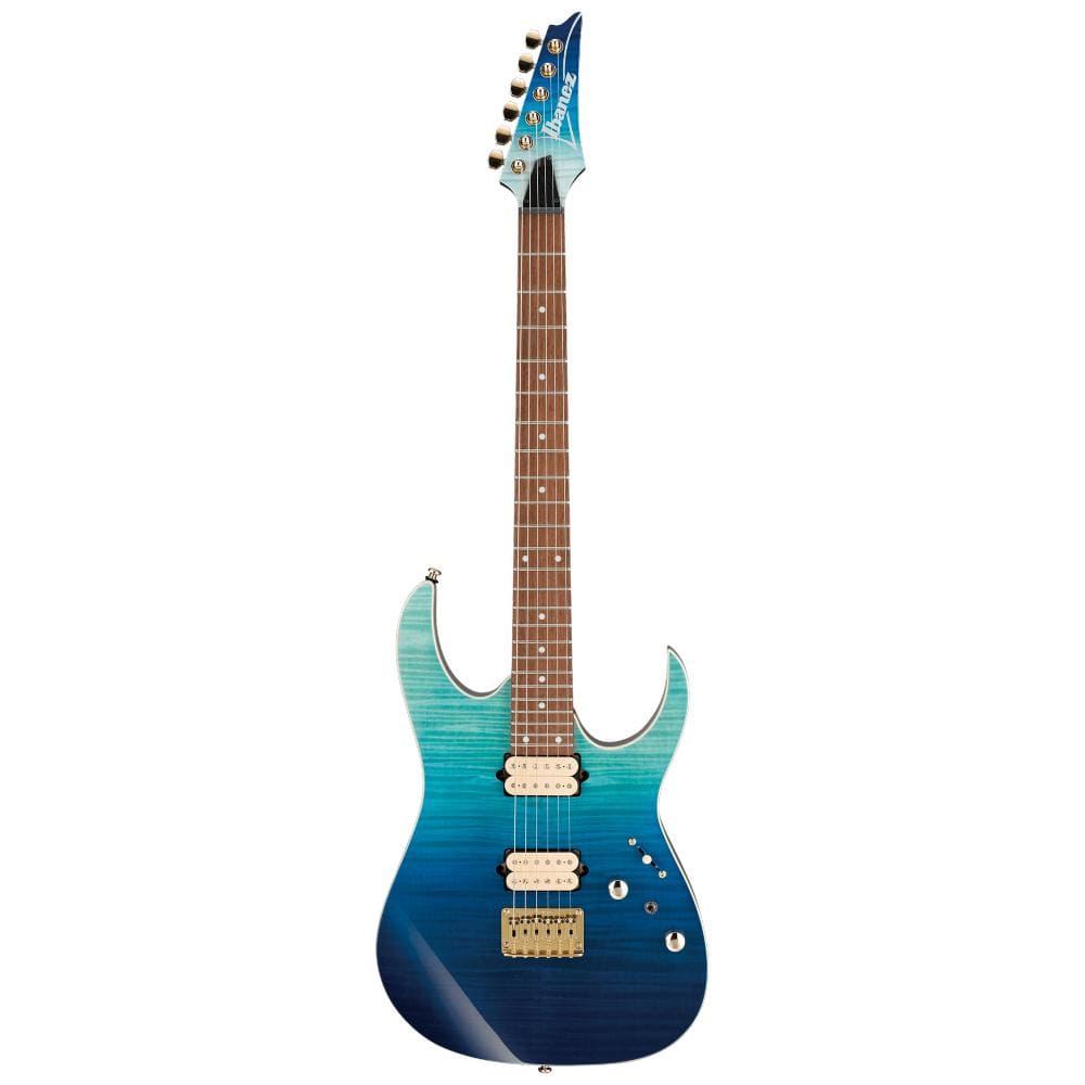 ibanez electric guitars ibanez rg421hpfm rg standard series 6 string electric guitar- blue reef gradation