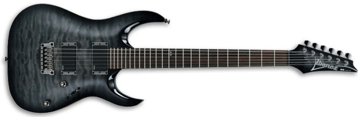 ibanez electric guitars ibanez rga72qme electric guitar - transparent gray burst