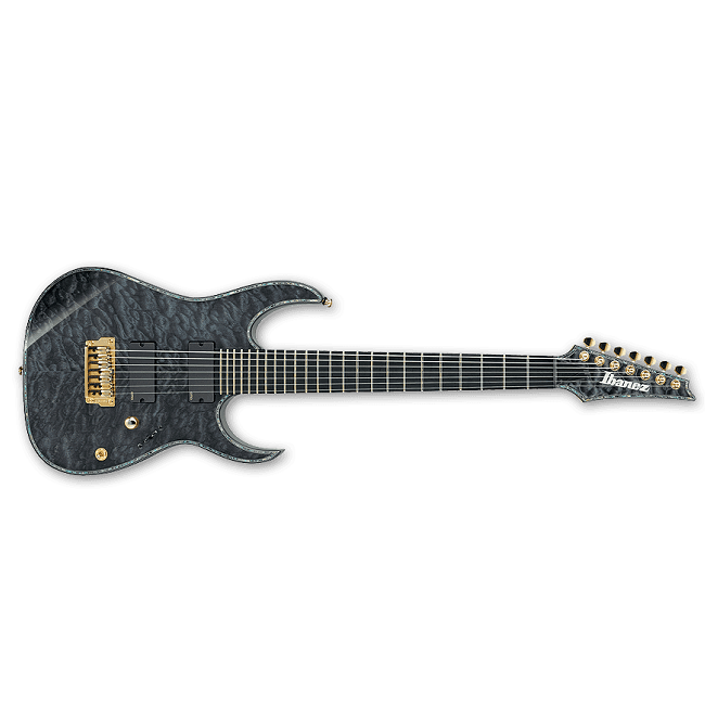 ibanez electric guitars ibanez rgix27feqm iron label electric guitar - transparent gray