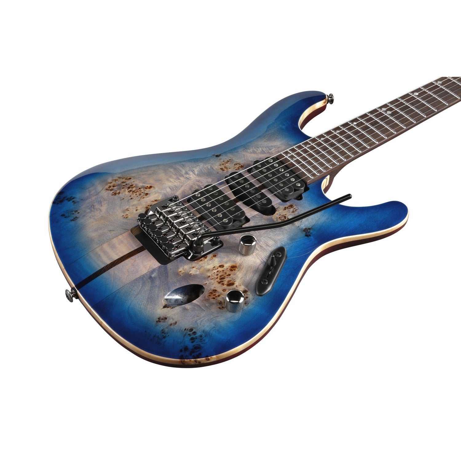 Ibanez Electric Guitars Ibanez S1070PBZ Premium 6-String Electric Guitar - Panga Panga Fretboard - Cerulean Blue Burst