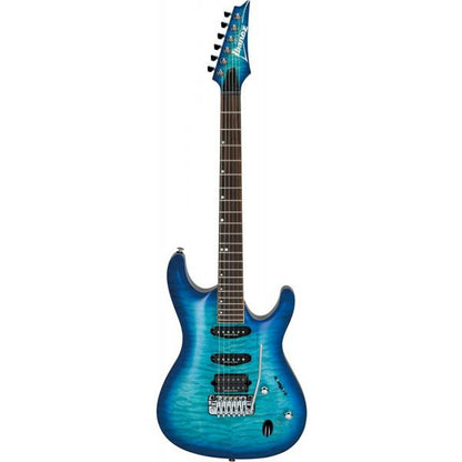 ibanez electric guitars ibanez sa960qm premium electric guitar - danube blue burst