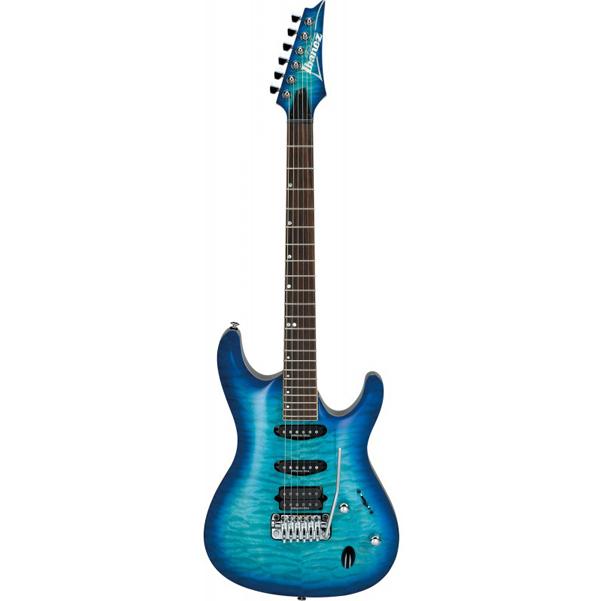 ibanez electric guitars ibanez sa960qm premium electric guitar - danube blue burst