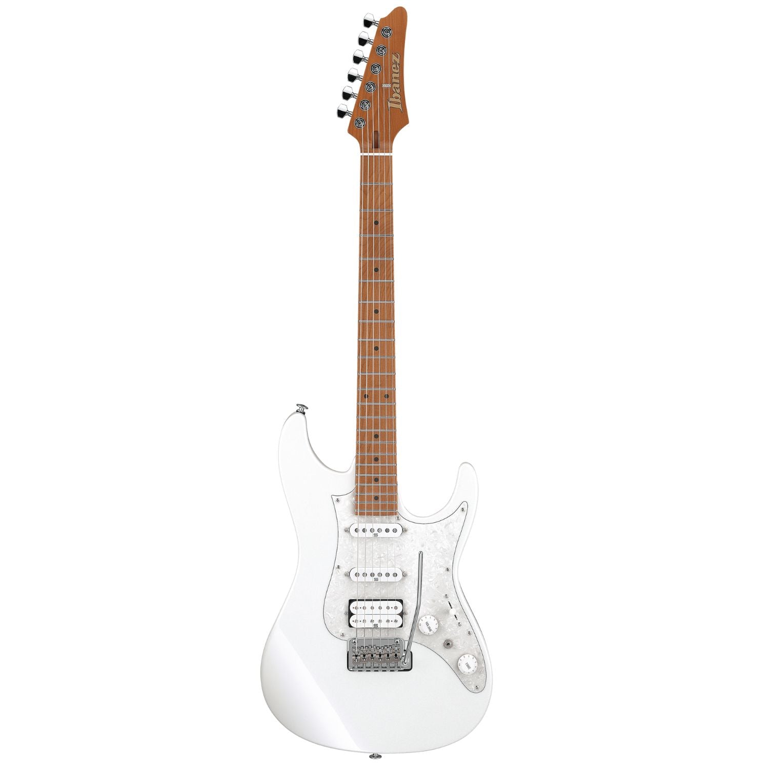 Ibanez Electric Guitars Pearl White Ibanez AZ2204 Prestige 6 String Electric Guitar with Case #color_pearl-white