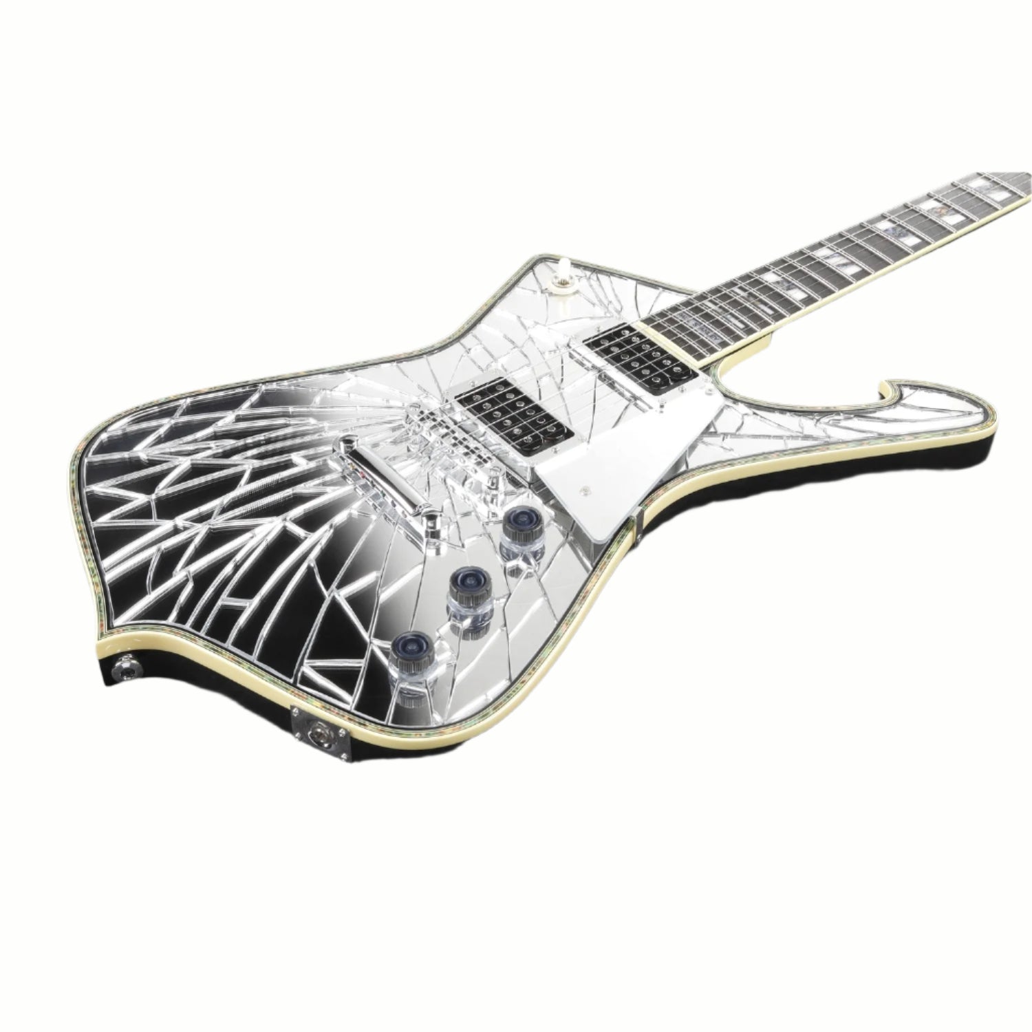 m*r様 Ibanez Paul Stanley Ibanez Paul Stanley Signature PS3CM - Black Cracked Mirror | Cream