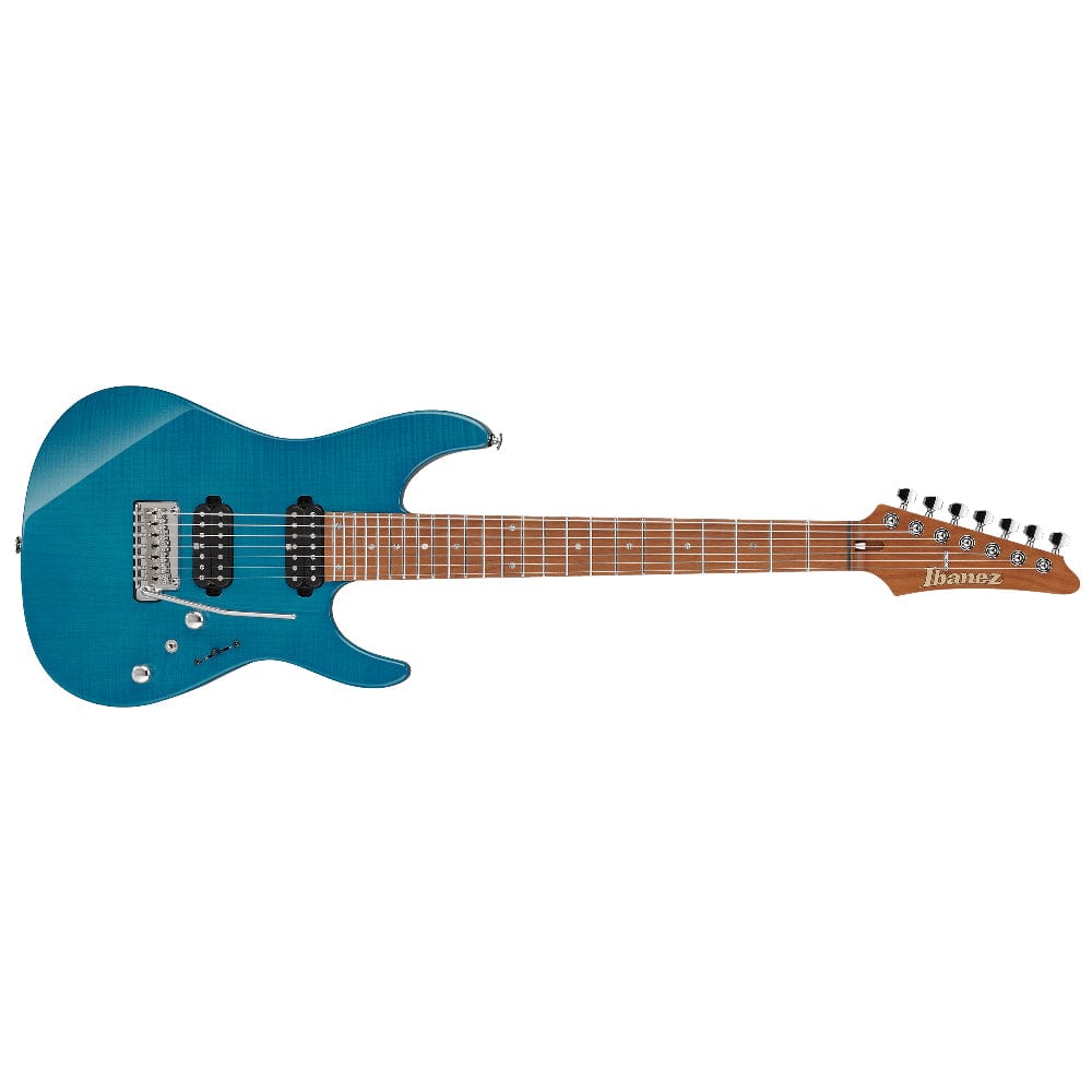 ibanez electric guitars transparent aqua blue ibanez mm7 martin miller signature 7 string electric guitar     