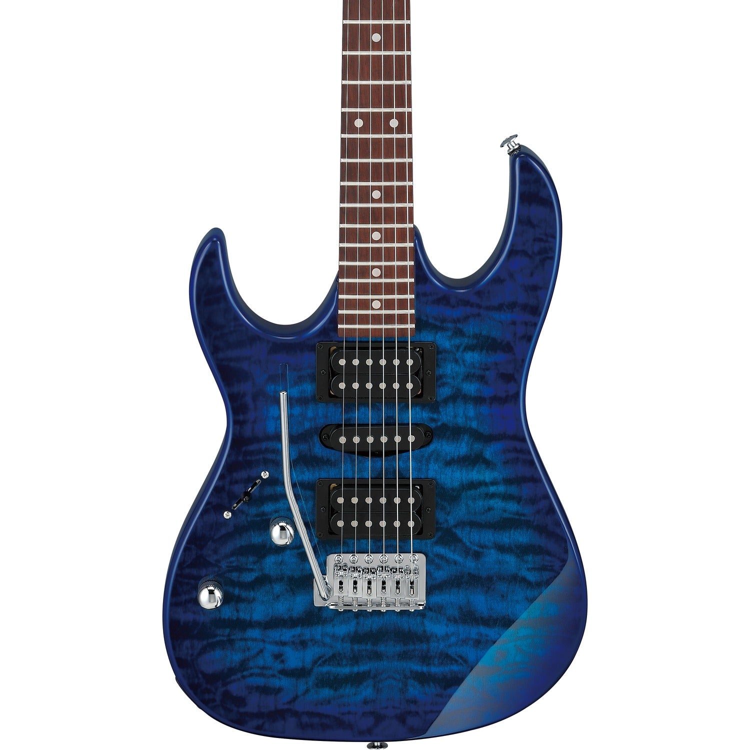 Ibanez Electric Guitars Transparent Blue Burst Ibanez GRX70QAL RG Gio Series Left Handed Electric Guitar