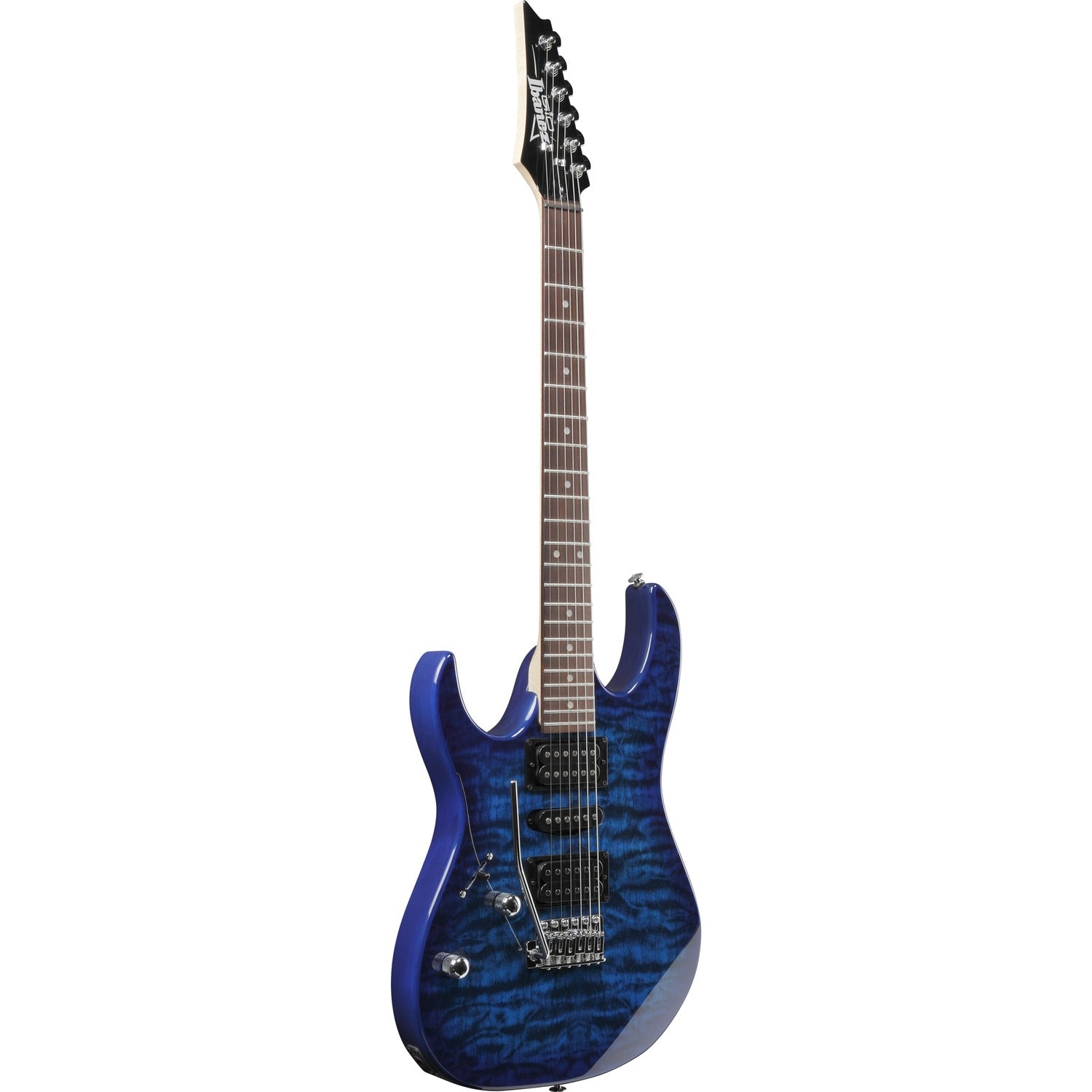 Ibanez Electric Guitars Transparent Blue Burst Ibanez GRX70QAL RG Gio Series Left Handed Electric Guitar