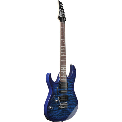 Ibanez Electric Guitars Transparent Blue Burst Ibanez GRX70QAL RG Gio Series Left Handed Electric Guitar