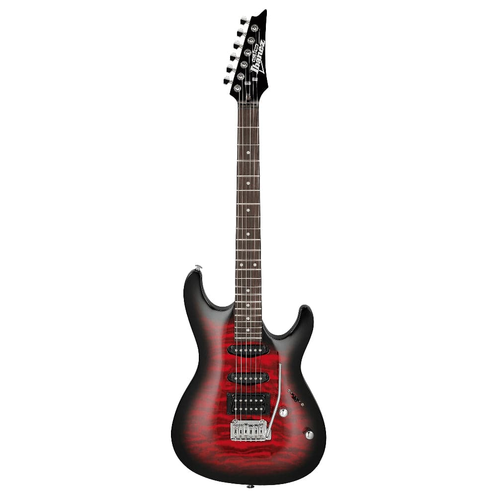 ibanez electric guitars transparent red burst ibanez gsa60qa sa gio series 6 string electric guitar   #color_transparent-red-burst