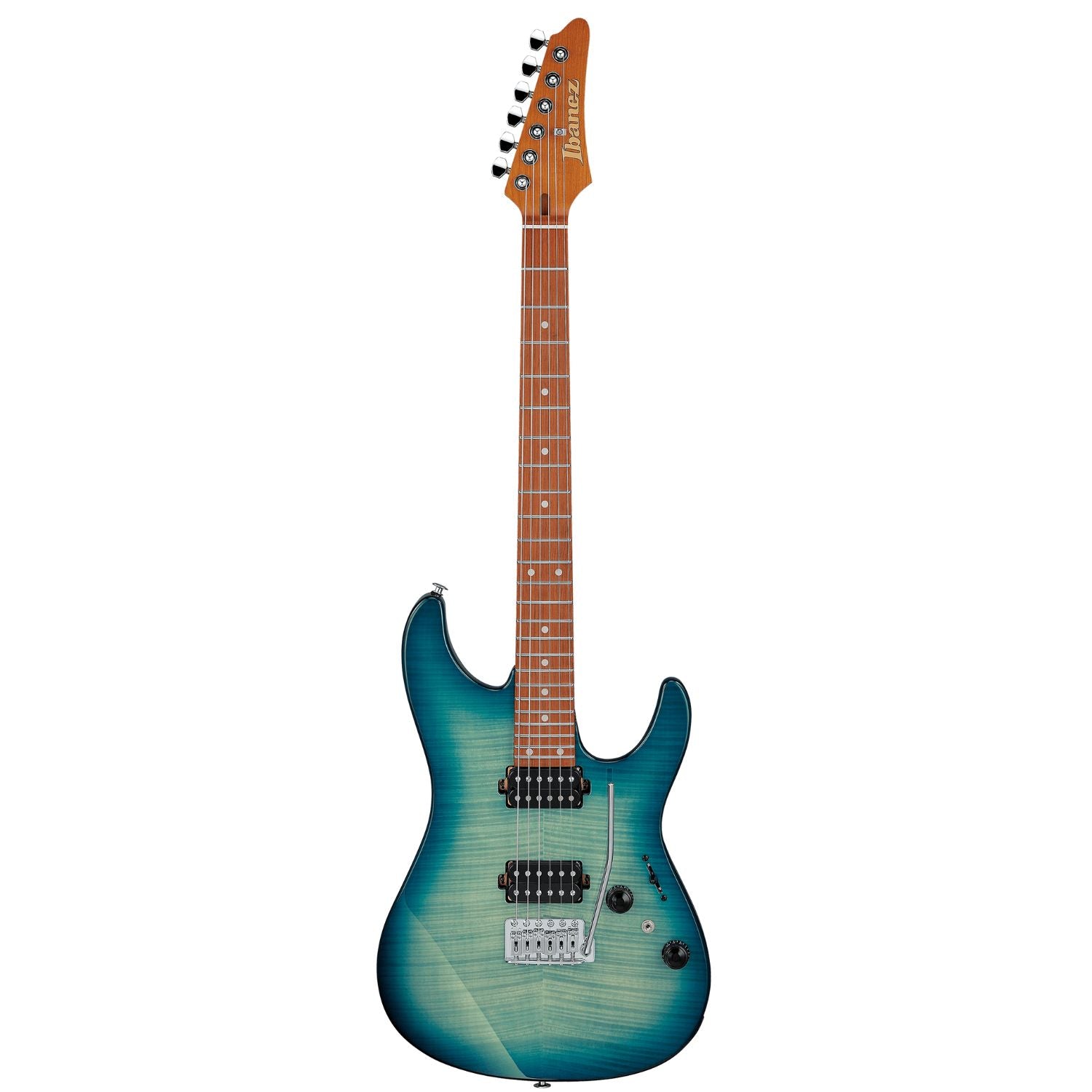 Ibanez Electric Guitars Transparent Turquoise Burst Ibanez AZ24S1F AZ Series 6 String Electric Guitar #color_transparent-turquoise-burst