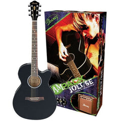 Ibanez Electro Acoustic Guitars Black Ibanez AEG5EJPU Electro-Acoustic Guitar Jampack  - Black Night