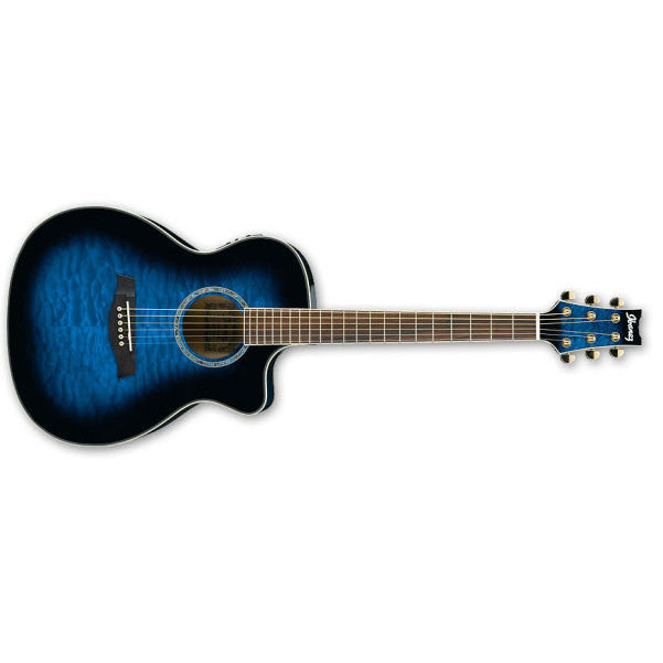 ibanez electro acoustic guitars ibanez a300e ambiance electro acoustic guitar trans blue sunburst