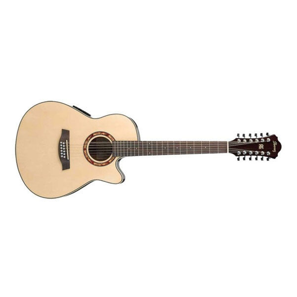 ibanez electro acoustic guitars ibanez aef1812e electro acoustic guitar - natural