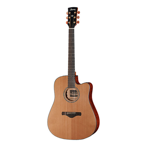 ibanez electro acoustic guitars ibanez aw134ce-lg dreadnought cutaway electro acoustic guitar - natural