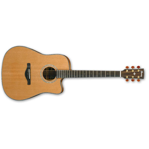 ibanez electro acoustic guitars ibanez aw3050ce-lg dreadnought cutaway acoustic guitar