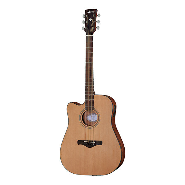 ibanez electro acoustic guitars ibanez aw65lece-lg left handed cutaway electro acoustic guitar - natural