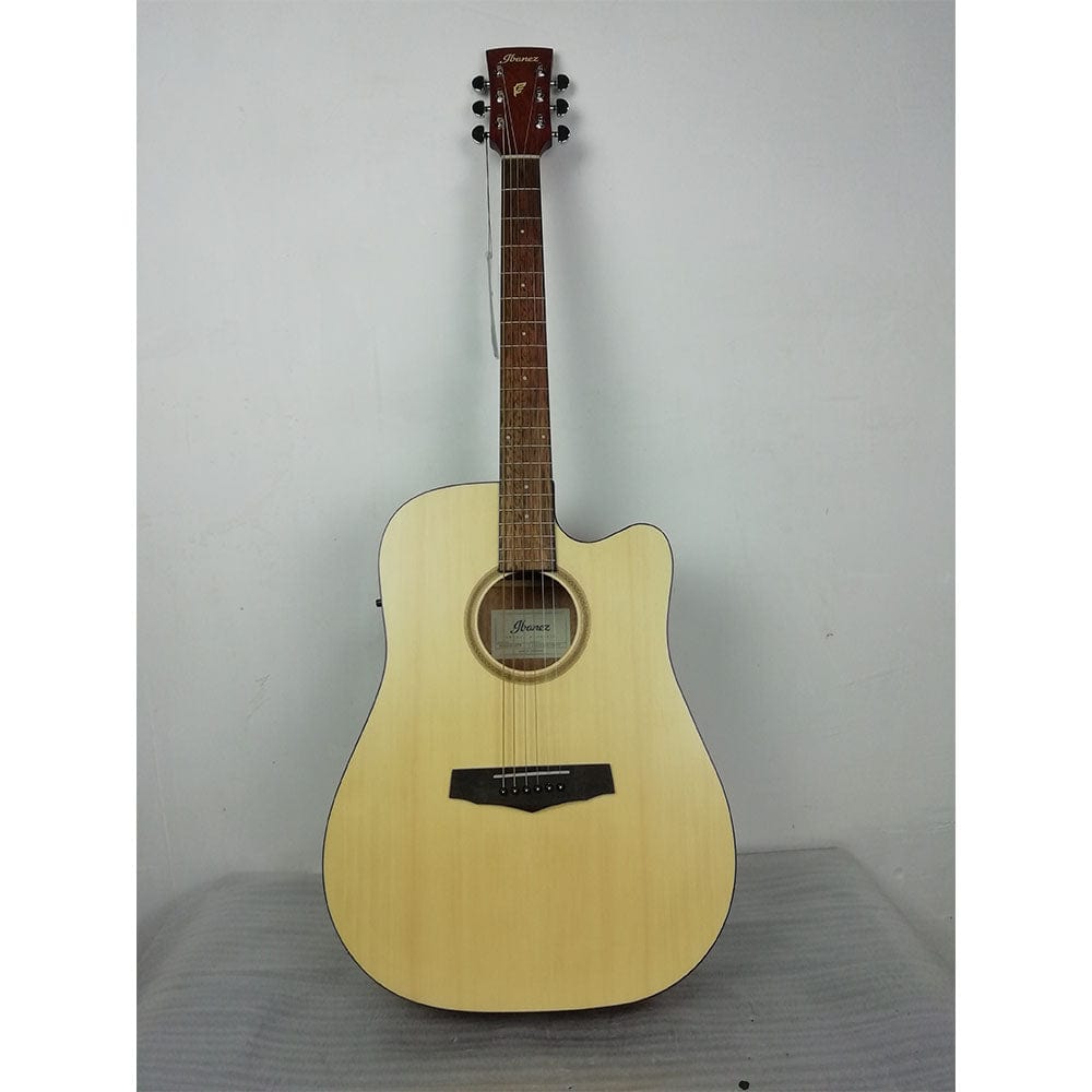 ibanez electro acoustic guitars ibanez pf10ce pf performance series electro acoustic guitar - open pore natural - open box b stock #barcode_