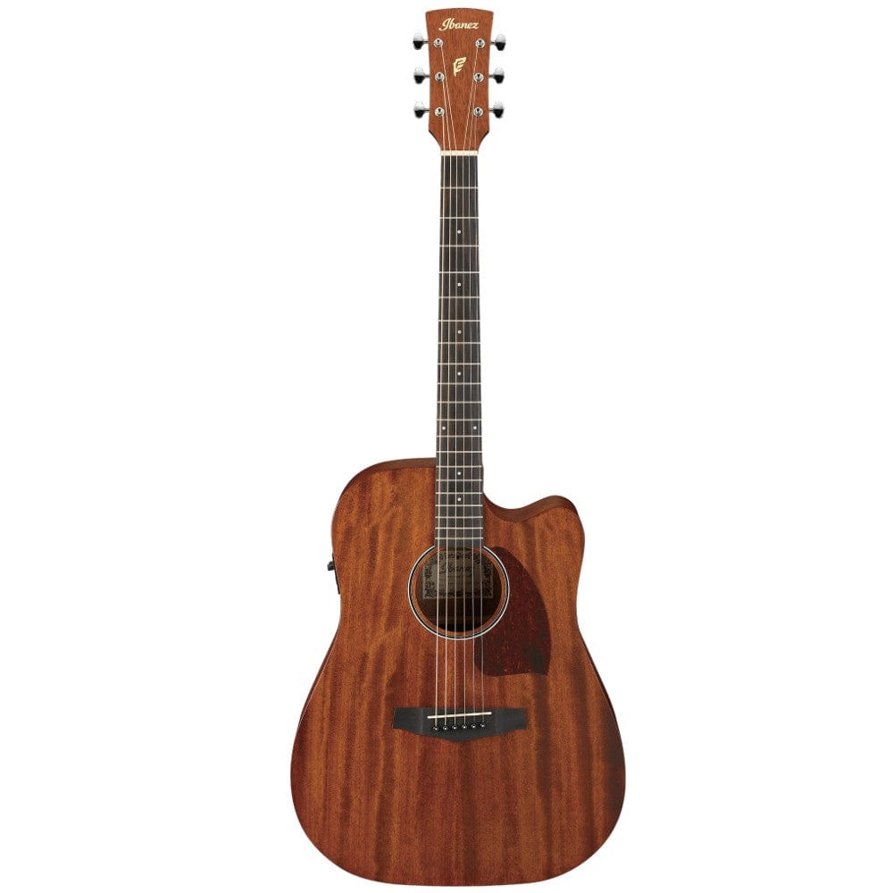ibanez electro acoustic guitars ibanez pf12mhce pf performance series dreadnought cutaway electro acoustic guitar - open pore natural