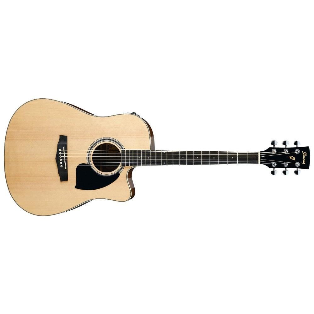 ibanez electro acoustic guitars ibanez pf15ecent pf performance series performance dreadnought electro acoustic guitar - open box