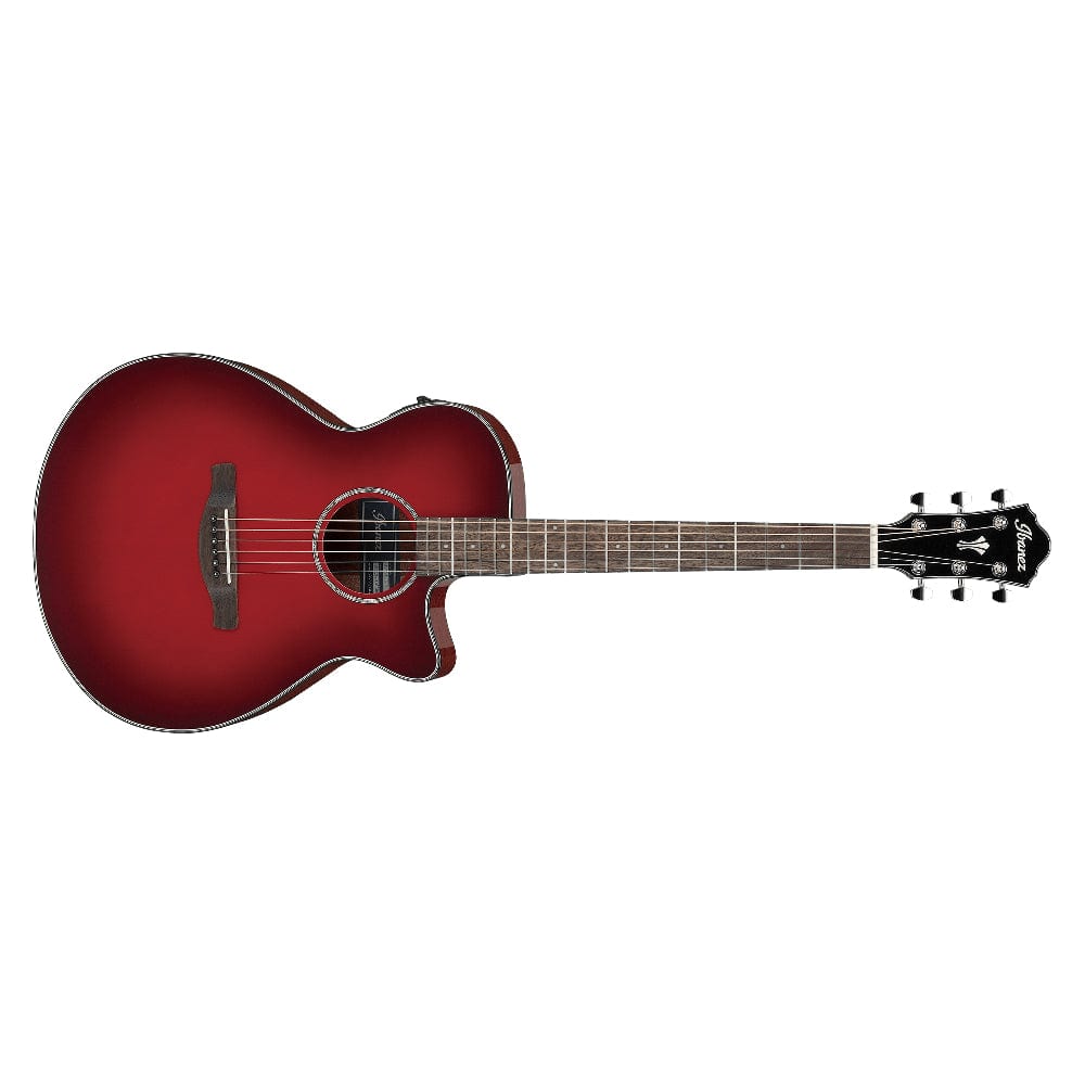 ibanez electro acoustic guitars transparent red sunburst high gloss ibanez aeg50 aeg series electro acoustic guitar   