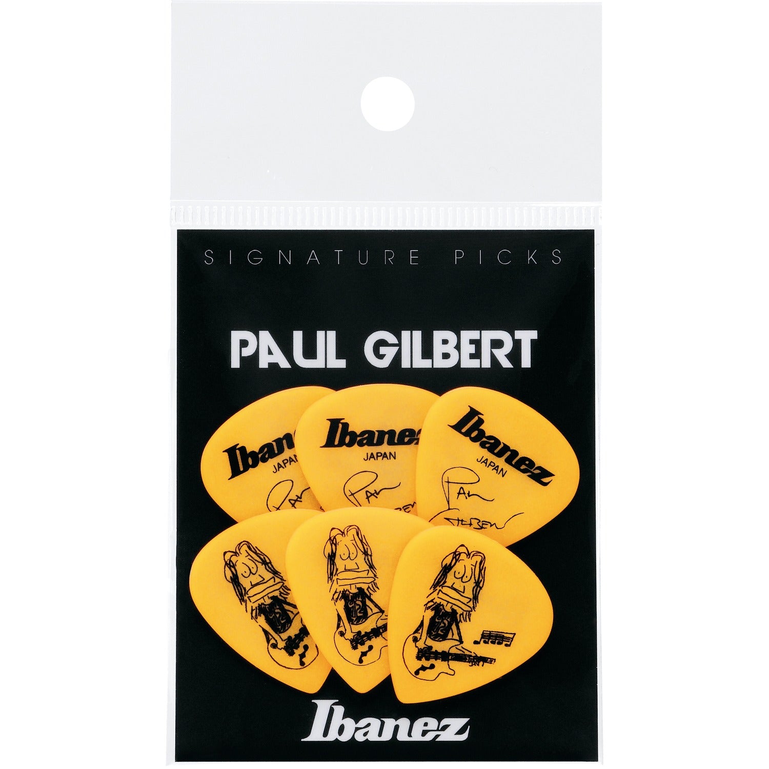 Ibanez Picks Yellow Ibanez B1000PG Paul Gilbert Guitar Picks - Set of 6
