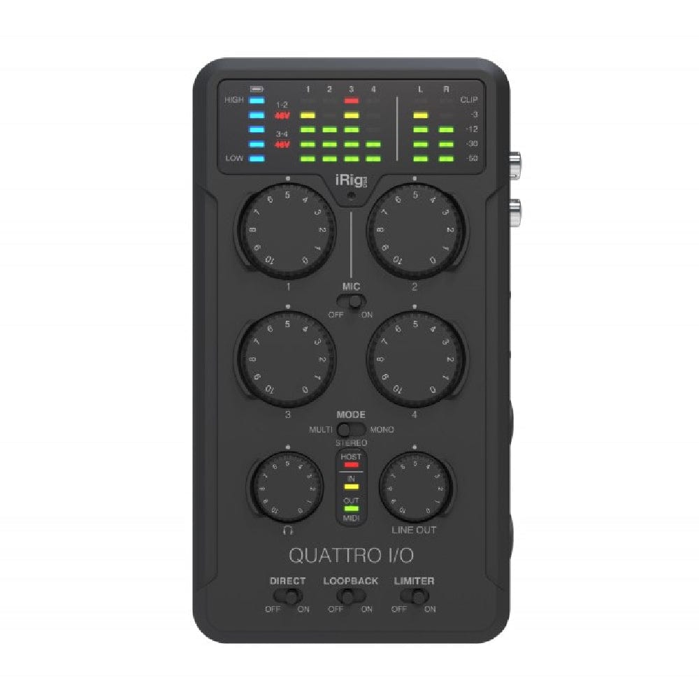 ik multimedia portable field recorders ik multimedia irig pro quattro i/o deluxe bundle 4-input professional field recording interface