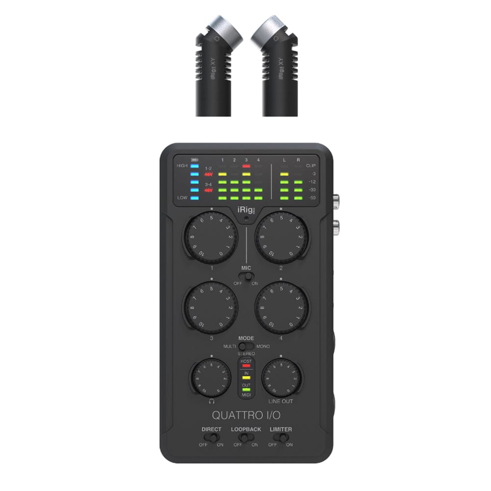 ik multimedia portable field recorders ik multimedia irig pro quattro i/o deluxe bundle 4-input professional field recording interface
