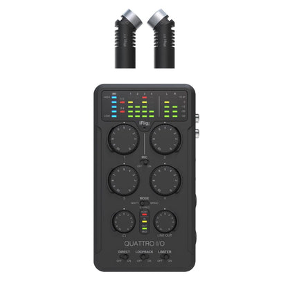 ik multimedia portable field recorders ik multimedia irig pro quattro i/o deluxe bundle 4-input professional field recording interface