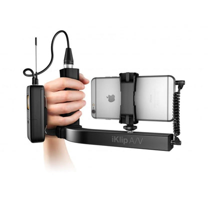 ik multimedia pre amps ik multimedia iklip a/v smartphone grip with integrated mic preamp
