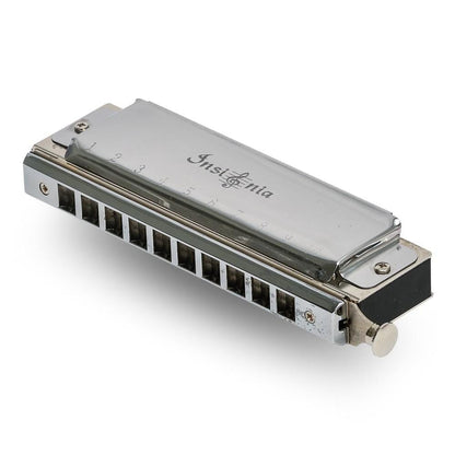 insignia harmonicas insignia smc 40 10 hole chromatic harmonica - silver