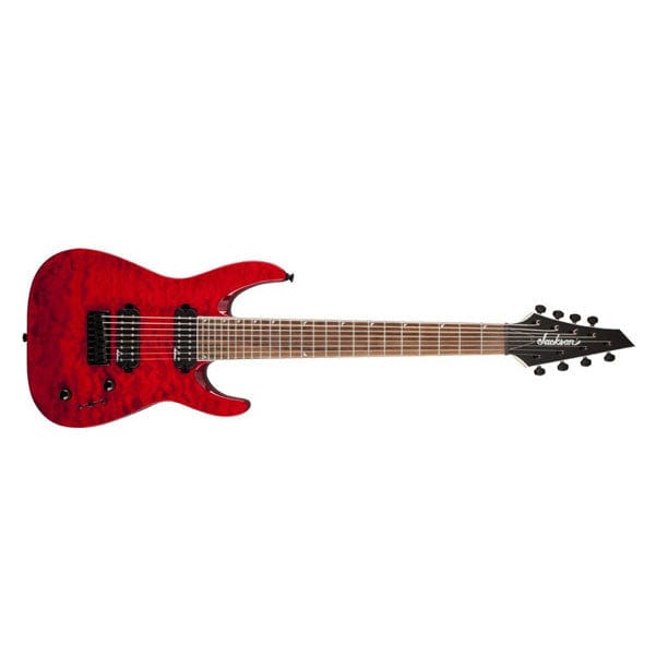 jackson electric guitars jackson js32-8q dinky 8-string electric guitar - transparent red