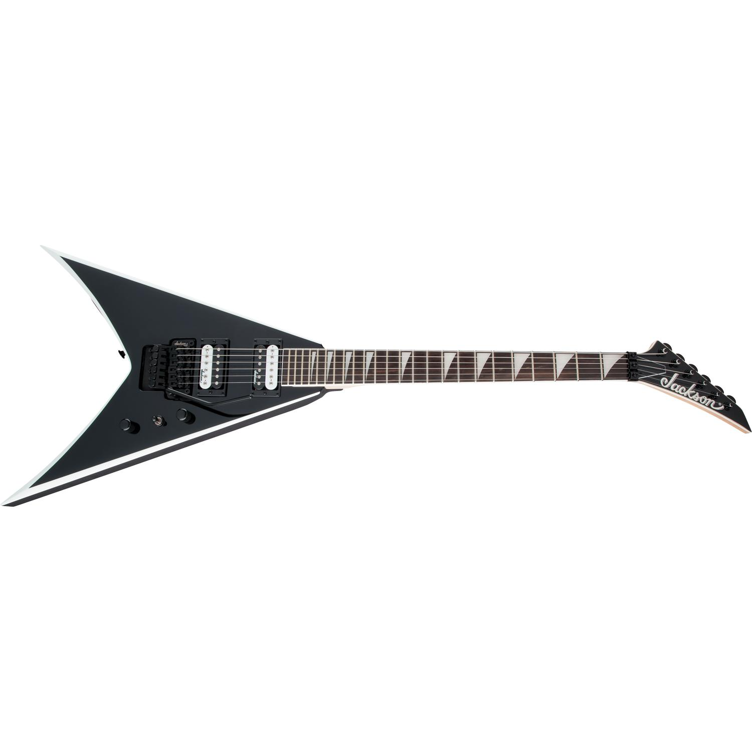 Jackson Electric Guitars Jackson JS32 King V 6 String Electric Guitar - Black with White Bevels