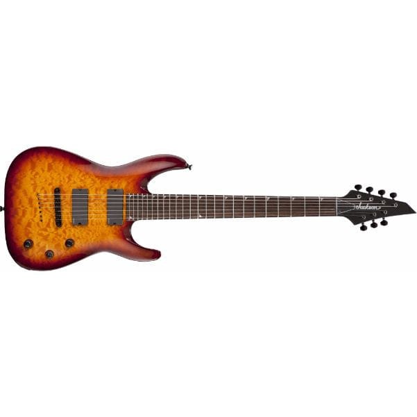 jackson electric guitars slattmgxq3-7 quilt top soloist 7 string electric guitar