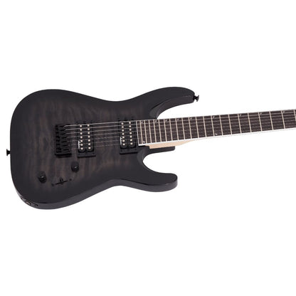 jackson electric guitars transparent black burst jackson js series js22q-7 dinky arch top 7 string electric guitar - transparent black burst   