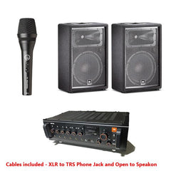 JBL Passive Pa Speakers Bundles JBL EPS-1 Passive Speakers, Amplifier & Microphone Package