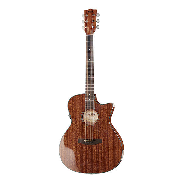 kala electro acoustic guitars kala thinline mahogany steel dreadnought electro acoustic guitar - natural gloss