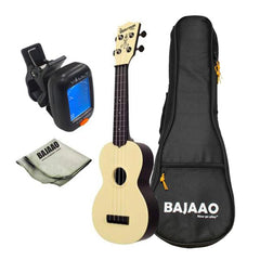 Kala Soprano Ukuleles Kala MK-SWB Makala Waterman Soprano Standard Ukulele - Pale Yellow Bundle