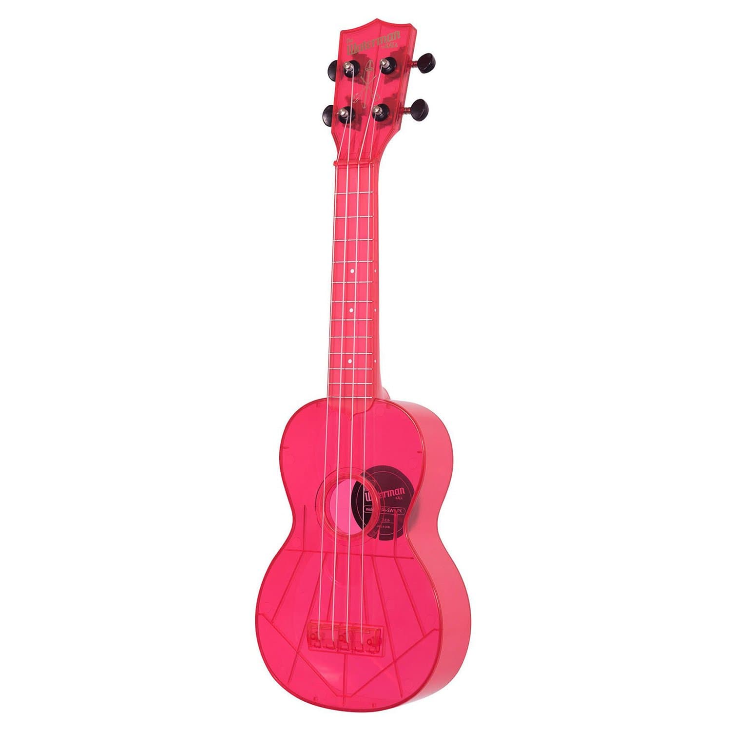 Kala Soprano Ukuleles Kala SWF-PK Soprano Waterman Ukulele - Fluorescent Watermelon Pink