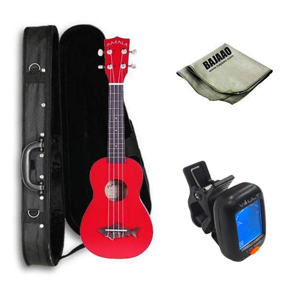 kala soprano ukuleles red sea kala makala soprano ukulele vintage satin finish deluxe ukulele bundle      #color_red-sea