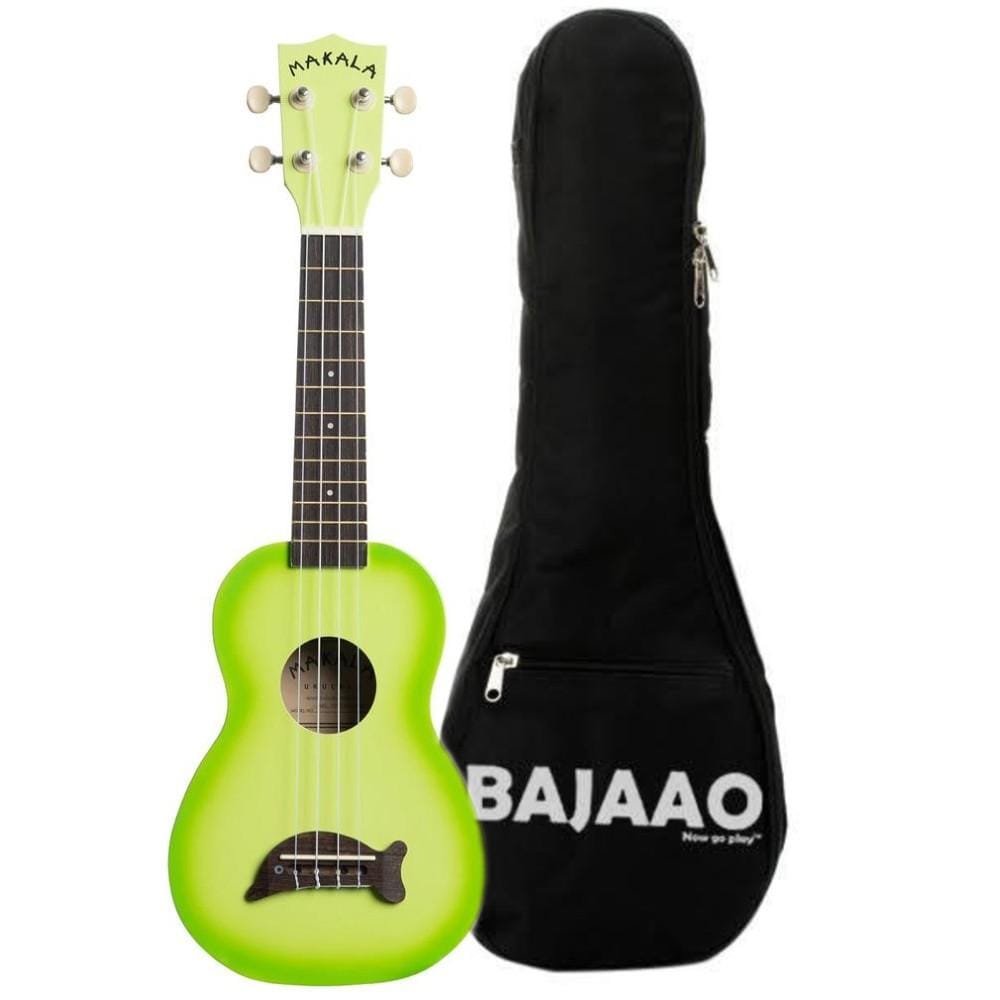 kala ukulele bundles green burst kala mk-sd makala soprano ukulele with bajaao ub-s gig bag    #color_green-burst