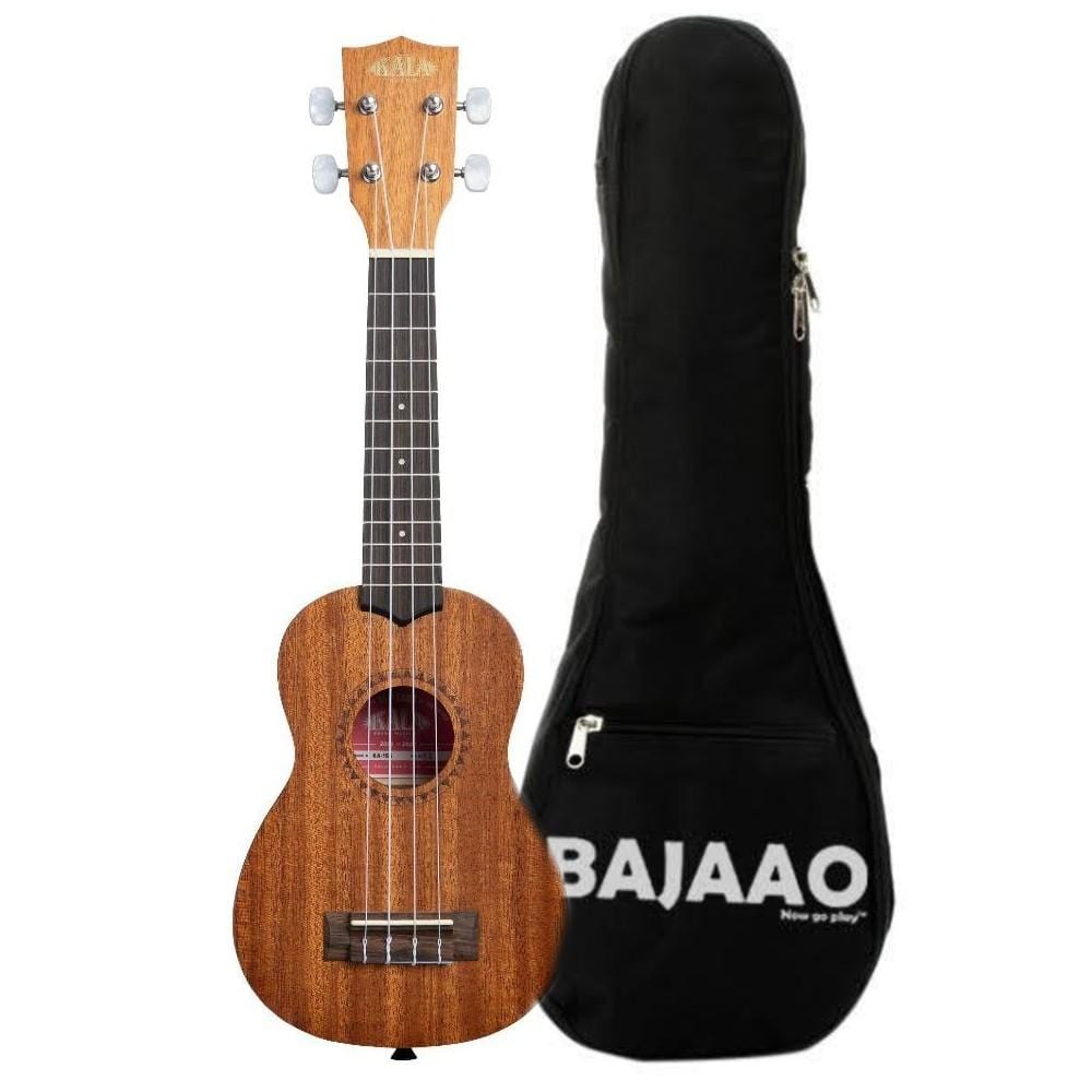 kala ukulele bundles kala ka-15s mahogany soprano ukulele with bajaao ub-s gig bag