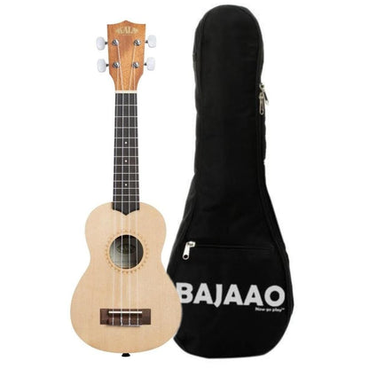 kala ukulele bundles kala ka-15s-s satin spruce soprano ukulele with bajaao ub-s gig bag