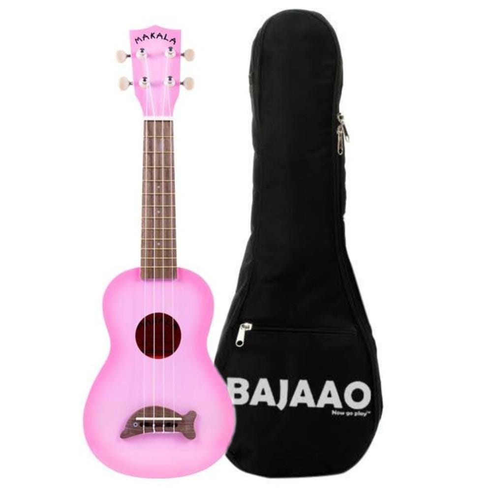 kala ukulele bundles pink burst kala mk-sd makala soprano ukulele with bajaao ub-s gig bag    #color_pink-burst