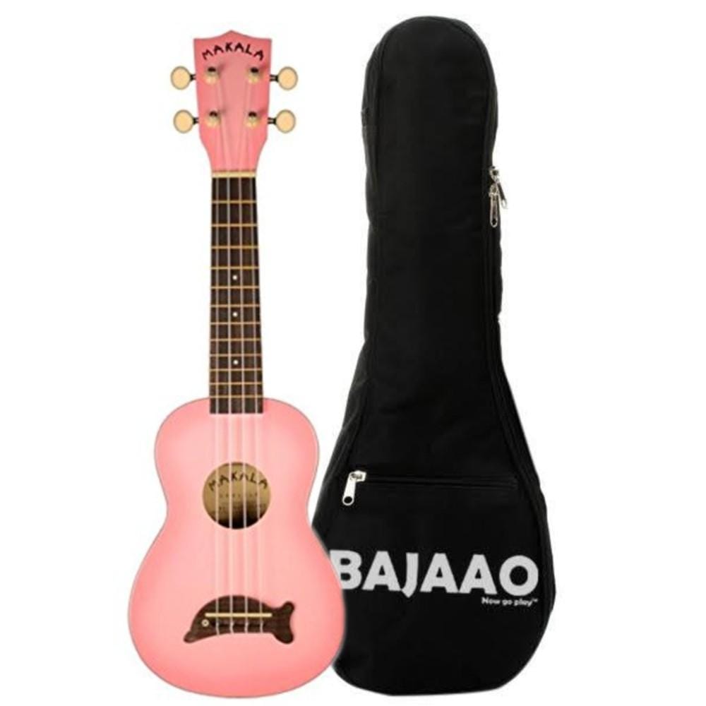 kala ukulele bundles pink kala mk-sd makala soprano ukulele with bajaao ub-s gig bag    #color_pink