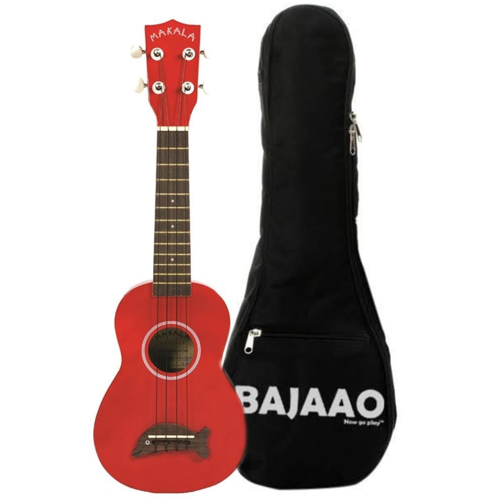 kala ukulele bundles red kala mk-sd makala soprano ukulele with bajaao ub-s gig bag    #color_red