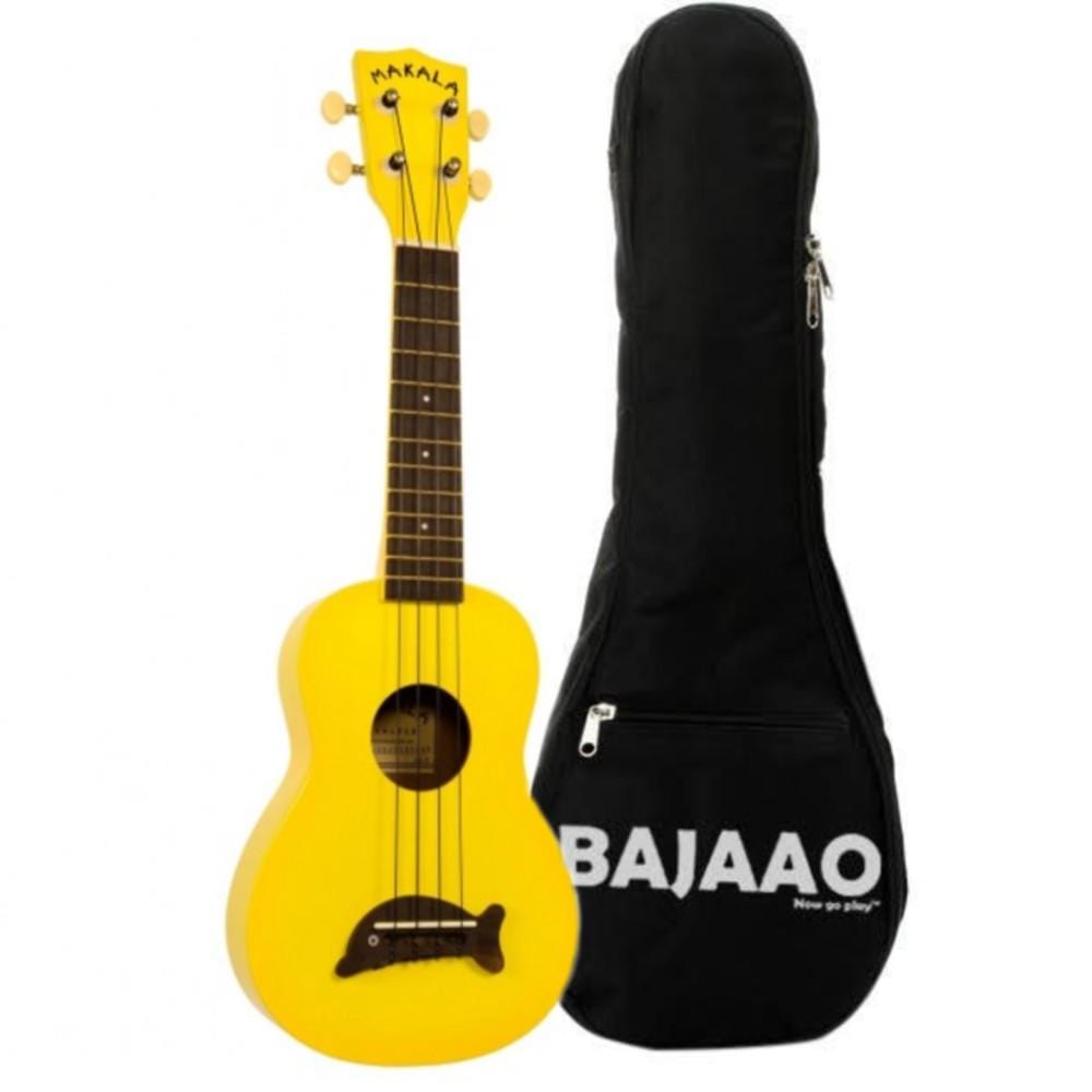kala ukulele bundles yellow kala mk-sd makala soprano ukulele with bajaao ub-s gig bag    #color_yellow