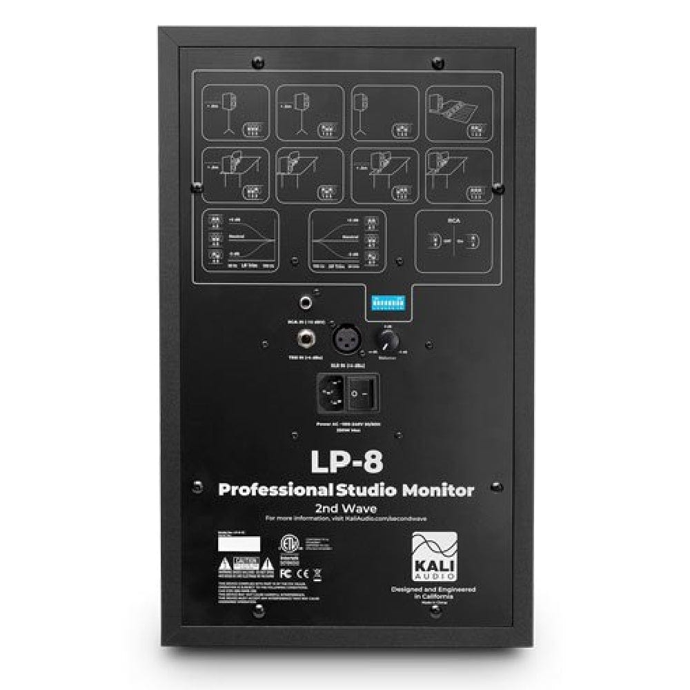 Kali Audio Monitor Speaker Bundles Kali Audio LP-8 2nd Wave Lone Pine Series 8" Active Studio Monitor with Isolation Pads, Cables and Ebook - Pair