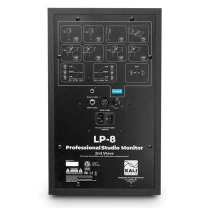 Kali Audio Monitor Speaker Bundles Kali Audio LP-8 2nd Wave Lone Pine Series 8" Active Studio Monitor with Isolation Pads, Cables and Ebook - Pair
