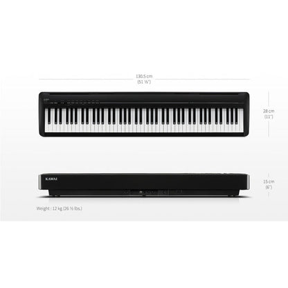 Kawai Digital Pianos Kawai ES120 88-Key Portable Digital Piano with Speaker - Black