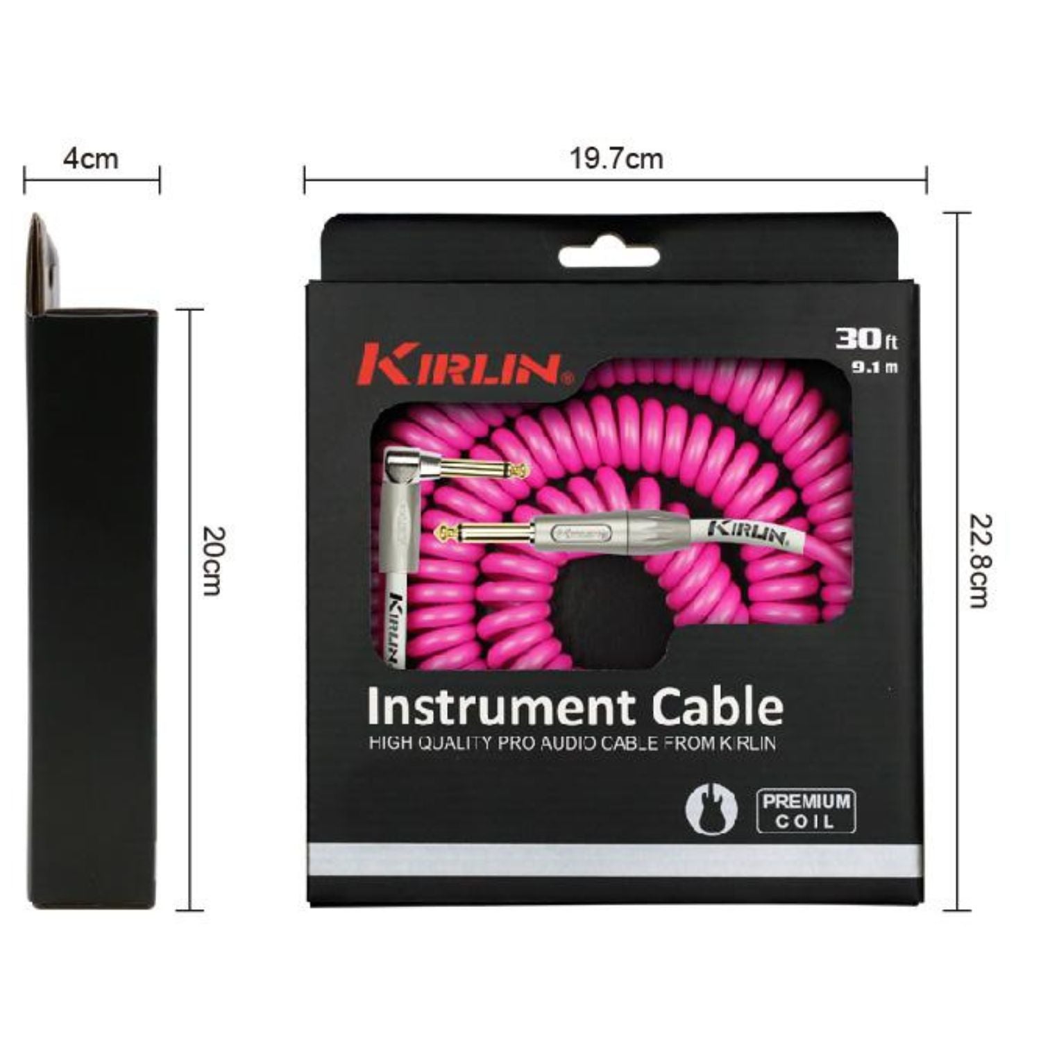 Kirlin Instrument Cables Kirlin R Angle Premium 10M Coil Instrument Cable